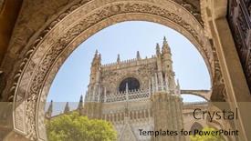  Presentation with spain - PPT theme enhanced with cathedral-of-seville-seen-through background and a  colored foreground