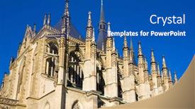  Presentation with kutna hora - Theme having cathedral of st barbara kutna hora czech republic background and a ocean colored foreground