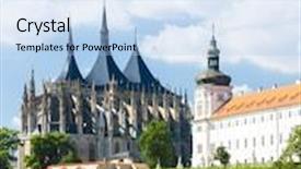  Presentation with kutna hora - Audience pleasing presentation consisting of cathedral of st barbara and jesuit college kutna hora czech republic backdrop and a light blue colored foreground