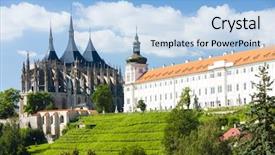  Presentation with kutna hora - Beautiful PPT theme featuring cathedral of st barbara and jesuit college kutna hora czech republic backdrop and a light blue colored foreground