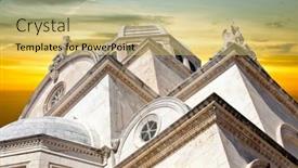  Presentation with croatia - PPT layouts featuring cathedral of st james in sibenik croatia background and a yellow colored foreground