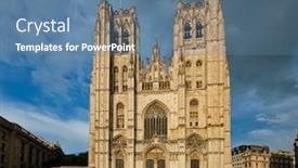  Presentation with roman catholic - Beautiful presentation design featuring cathedral-of-st-michael backdrop and a teal colored foreground