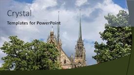  Presentation with peter - Colorful presentation design enhanced with cathedral-of-st-peter backdrop and a light blue colored foreground