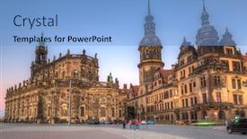  Presentation with holy night - Slide deck having cathedral of the holy trinity background and a light blue colored foreground