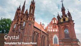  Presentation with history chartres cathedral - Presentation theme with cathedral-of-vilnius-lithuanian background and a tawny brown colored foreground