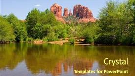  Presentation with arizona - Amazing slides having crossing creek - cathedral rock in sedona arizona backdrop and a tawny brown colored foreground