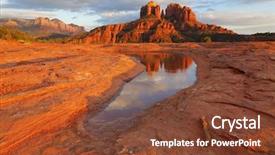  Presentation with rock - Cool new PPT theme with cathedral rock in the distance backdrop and a tawny brown colored foreground