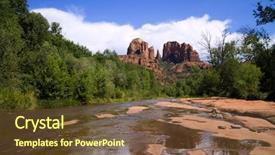  Presentation with reflecting - Slides featuring cathedral rock reflecting in oak creek near sedona arizona background and a tawny brown colored foreground