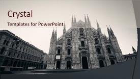  Presentation with square - Slide set enhanced with cathedral square or piazza del background and a lemonade colored foreground