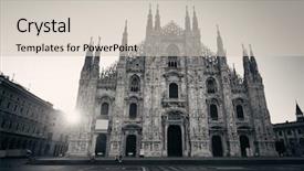  Presentation with square - Amazing presentation theme having cathedral square sunrise in milan backdrop and a  colored foreground