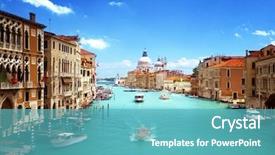  Presentation with venice - Cool new slides with catholic - basilica santa maria della salute backdrop and a teal colored foreground