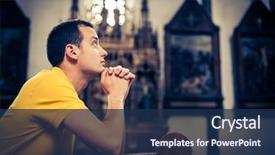  Presentation with handsome - Audience pleasing theme consisting of catholic - handsome young man praying backdrop and a navy blue colored foreground
