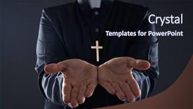  Presentation with praying hands - Amazing presentation theme having catholic - priest open hands arms praying backdrop and a wine colored foreground