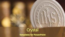  Presentation with eucharist - Presentation theme having catholic - sacrament of communion eucharist symbol background and a tawny brown colored foreground