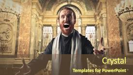  Presentation with catholic - Presentation design enhanced with catholic - screaming priest background and a tawny brown colored foreground