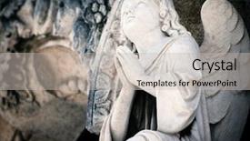  Presentation with angel - PPT theme featuring catholic angels - beautiful marble angel praying background and a light gray colored foreground