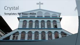  Presentation with calcutta - Audience pleasing presentation design consisting of catholic-cathedral-of-immaculate-heart backdrop and a light blue colored foreground