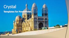  Presentation with catholic mary - Theme featuring catholic cathedral of the xix background and a teal colored foreground