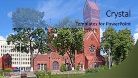  Presentation with catholic - Presentation design enhanced with catholic chapel st simon and st elena minsk belarus background and a light blue colored foreground