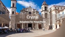  Presentation with religious - Colorful slide set enhanced with catholic church - cathedral of havana a famous backdrop and a violet colored foreground