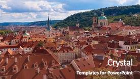  Presentation with odontology 3d view - Cool new PPT layouts with catholic church - view to praha - czech backdrop and a tawny brown colored foreground