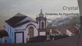  Presentation with catholic - Slide deck consisting of catholic-church-at-sunrise-obidos background and a light gray colored foreground