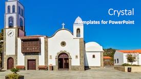  Presentation with city church - Audience pleasing presentation consisting of catholic-church-iglesia-de-san backdrop and a gray colored foreground