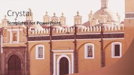  Presentation with catholic - Slide set consisting of catholic-church-in-mexico-travel background and a lemonade colored foreground