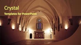  Presentation with catholic old - Presentation theme with catholic church in old monastery background and a tawny brown colored foreground