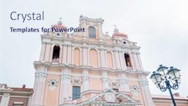  Presentation with catholic saints - Amazing presentation theme having catholic-church-of-all-saints backdrop and a sky blue colored foreground