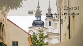  Presentation with catholic saints - Audience pleasing presentation theme consisting of catholic-church-of-all-saints backdrop and a coral colored foreground