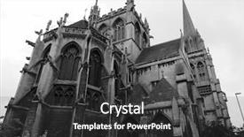  Presentation with black church - Amazing theme having catholic church of our lady backdrop and a dark gray colored foreground