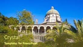  Presentation with sea galilee - Amazing PPT layouts having catholic-church-of-the-beatitudes backdrop and a tawny brown colored foreground