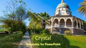  Presentation with sea galilee - PPT layouts enhanced with catholic-church-of-the-beatitudes background and a tawny brown colored foreground
