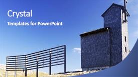  Presentation with church building - Presentation design featuring catholic church on krippenstein background and a  colored foreground