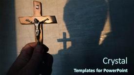  Presentation with catholic faith - Cool new slides with catholic-cross-in-a-man backdrop and a wine colored foreground