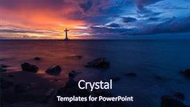  Presentation with cemetery - Beautiful slide set featuring catholic cross silhouette backdrop and a navy blue colored foreground