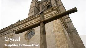  Presentation with christ - Slide set with catholic cult of the spanish background and a coral colored foreground