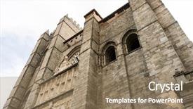  Presentation with christ - Colorful presentation design enhanced with catholic cult of the spanish backdrop and a coral colored foreground