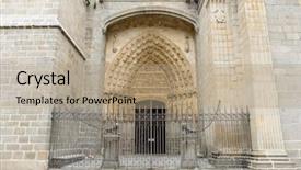  Presentation with christ - Audience pleasing slide deck consisting of catholic cult of the spanish backdrop and a coral colored foreground