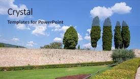  Presentation with catholic - Amazing presentation theme having catholic green - image of assisi in marche backdrop and a light blue colored foreground