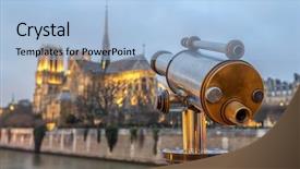  Presentation with notre dame paris france - PPT theme with catholic green - notre dame de paris france background and a light blue colored foreground