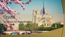  Presentation with notre dame paris france - Cool new presentation theme with catholic green - notre dame de paris backdrop and a coral colored foreground