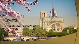  Presentation with notre dame paris france - Colorful theme enhanced with catholic green - notre dame de paris backdrop and a coral colored foreground