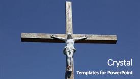  Presentation with lent - Slides with catholic lent - stone statue of jesus christ background and a ocean colored foreground