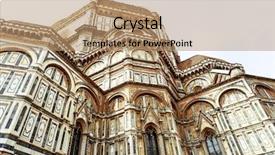  Presentation with street - Presentation theme having catholic mary - beautiful street view background and a coral colored foreground