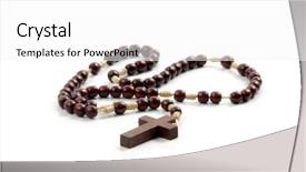  Presentation with crucifix - PPT theme consisting of trust lorf - photo of crucifix - rosary background and a white colored foreground