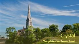  Presentation with church christian - Presentation enhanced with catholic parish - christian church background and a  colored foreground