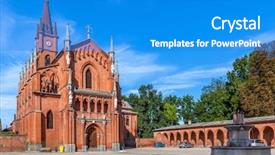  Presentation with gothic - Cool new slides with catholic parish - gothic red brick church backdrop and a  colored foreground