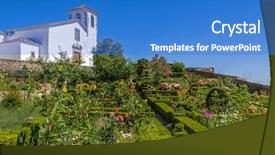  Presentation with medieval church - Amazing slides having catholic parish - igreja de santa maria medieval backdrop and a teal colored foreground